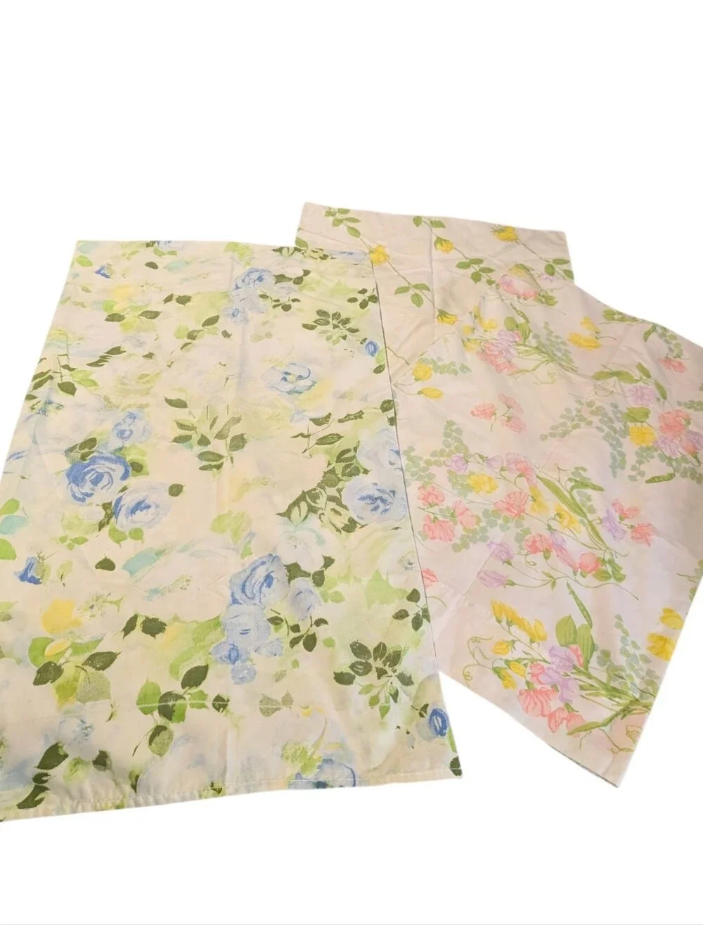 Vintage Floral Pillowcase Lot 3-Piece Set Shabby Chic Cottage core